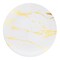 White with Gold Marble Stroke Round Disposable Plastic Dinner Plates - 10.25" (120 Plates)